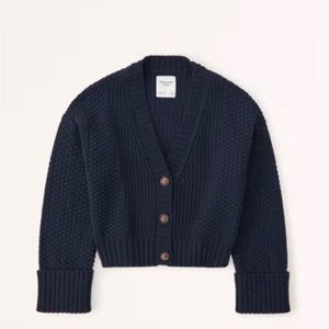 navy abercrombie knit cardigan M